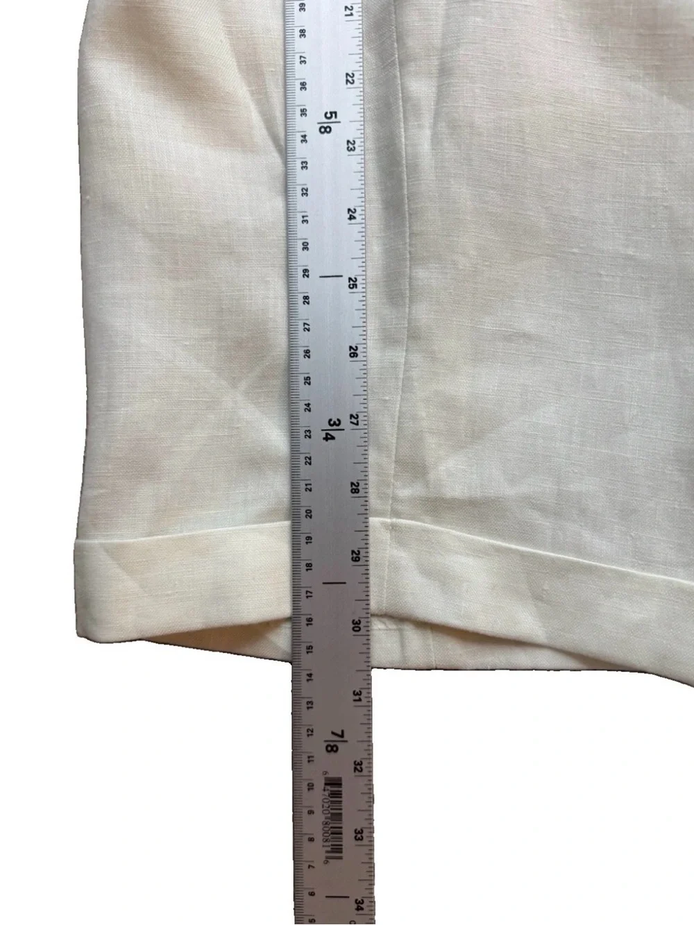 Men's Cream 100% Linen Pleated Dress Pants 42x30
